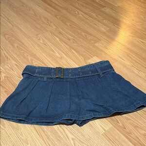 Charlotte Russe Dark Blue Pleated Mini Skort